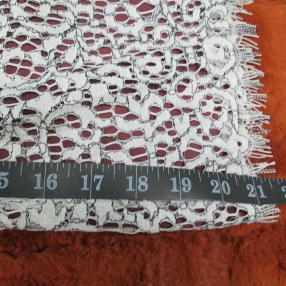 CARVEN Lace Pattern Knee-Length Skirt -L/10-White/Burgandy NWT - Picture 14 of 15
